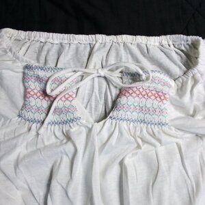 Vintage 60s You Babes Cropped Embroidered Top Shirt Blouse Hippy